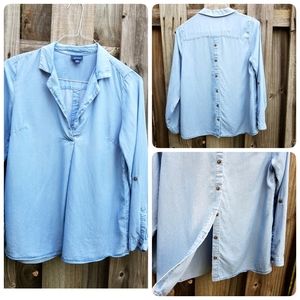 J Jill size small Longsleeve Chambray Button Back